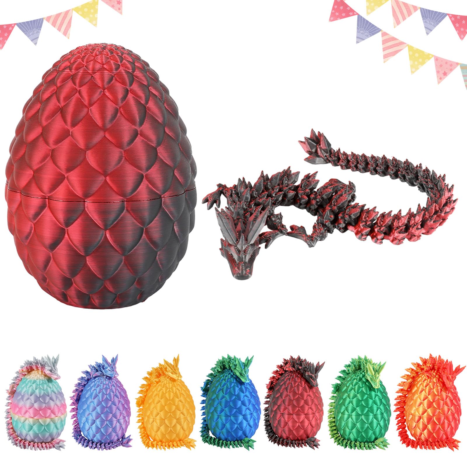 Dacnod 3D Printed Dragon Eggs for Boys Kids Toys Easter Basket Stuffers Mysterious Surprise Animals Party Decor Favors