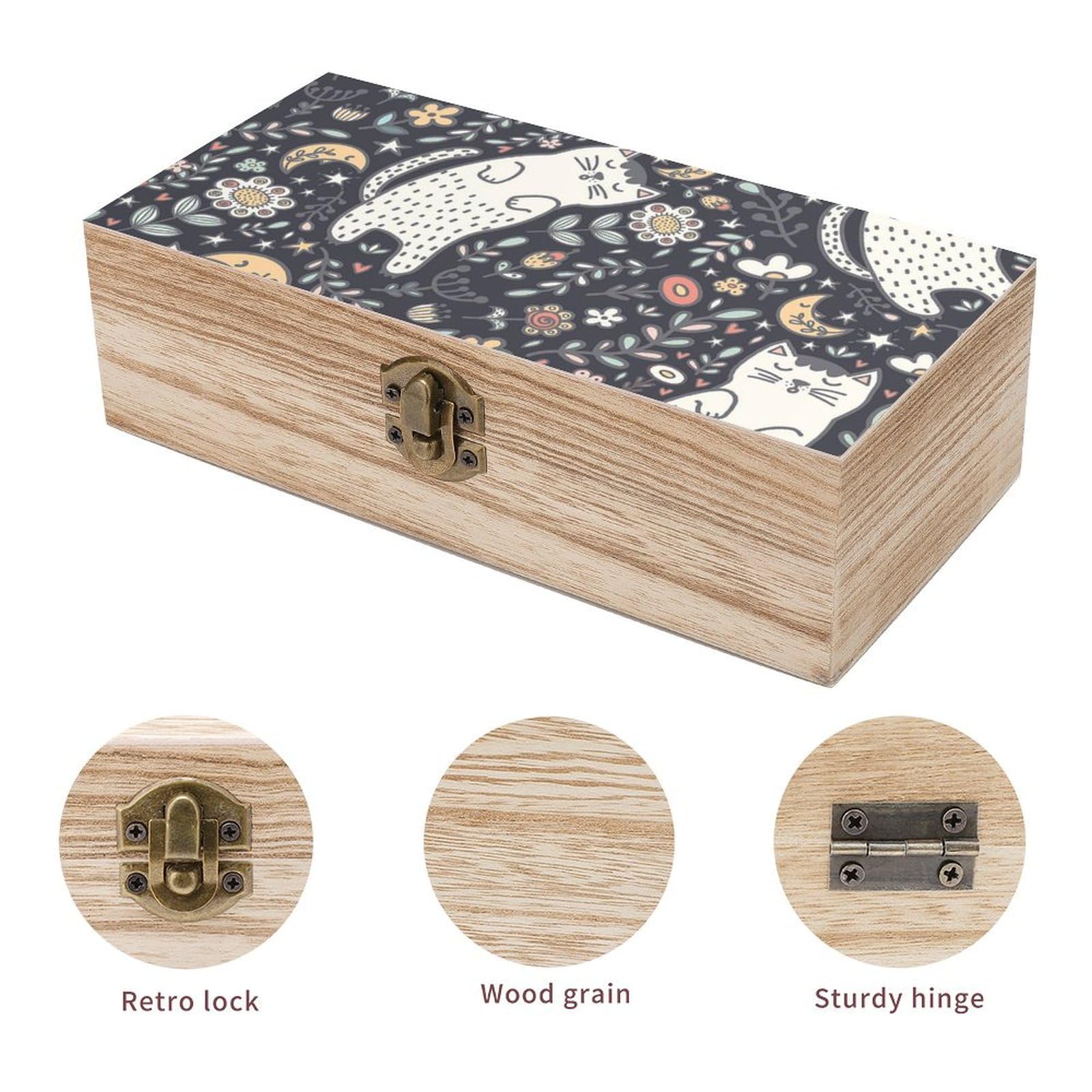 Amazon｜木製ボックス かわいい 猫 猫柄 ネコ アニマル 収納ケース