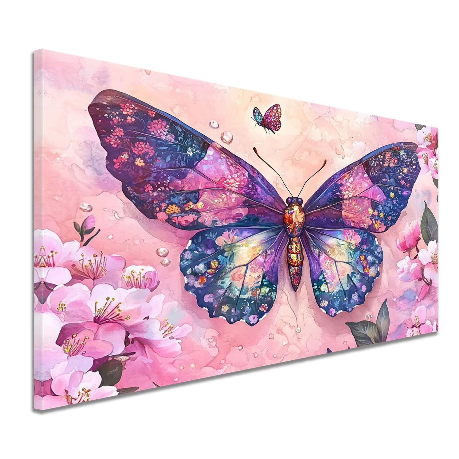 Malowanie numeru dla dorosłych motyl malowanie numeru kwiat, kreatywne hobby dorośli DIY zestaw artystyczny numer dziecięcy początkujący z pędzlami i akrylami do dekoracji sypialni, prezent dla kobiet
