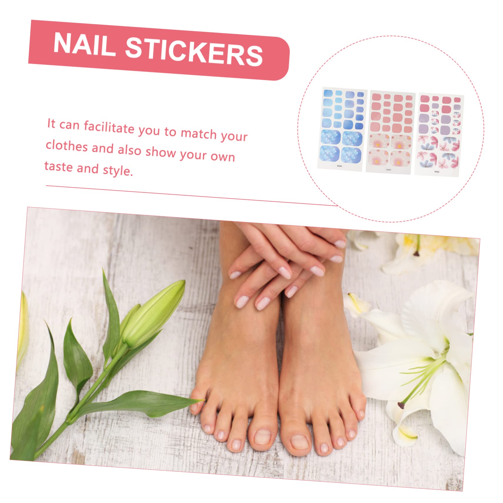 5 Set Sticker Decorativi Per Unghie Dei Adesivi Per Nail Art Impermeabili Facili Applicare E Rimuovere Per Donne E Ragazze 6 Fogli*5