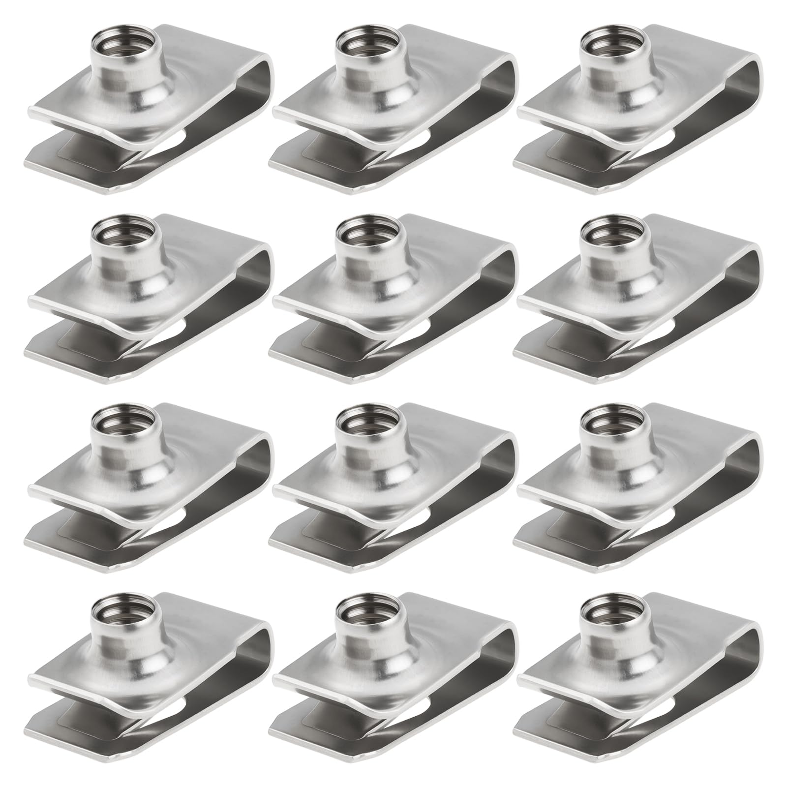LT Easiyl 40Pcs 1/4-20 U-Style Clip-On Nuts Stainless Steel Regular Extruded U-Nut for Car Fender Support Bracket Wheel Opening Molding