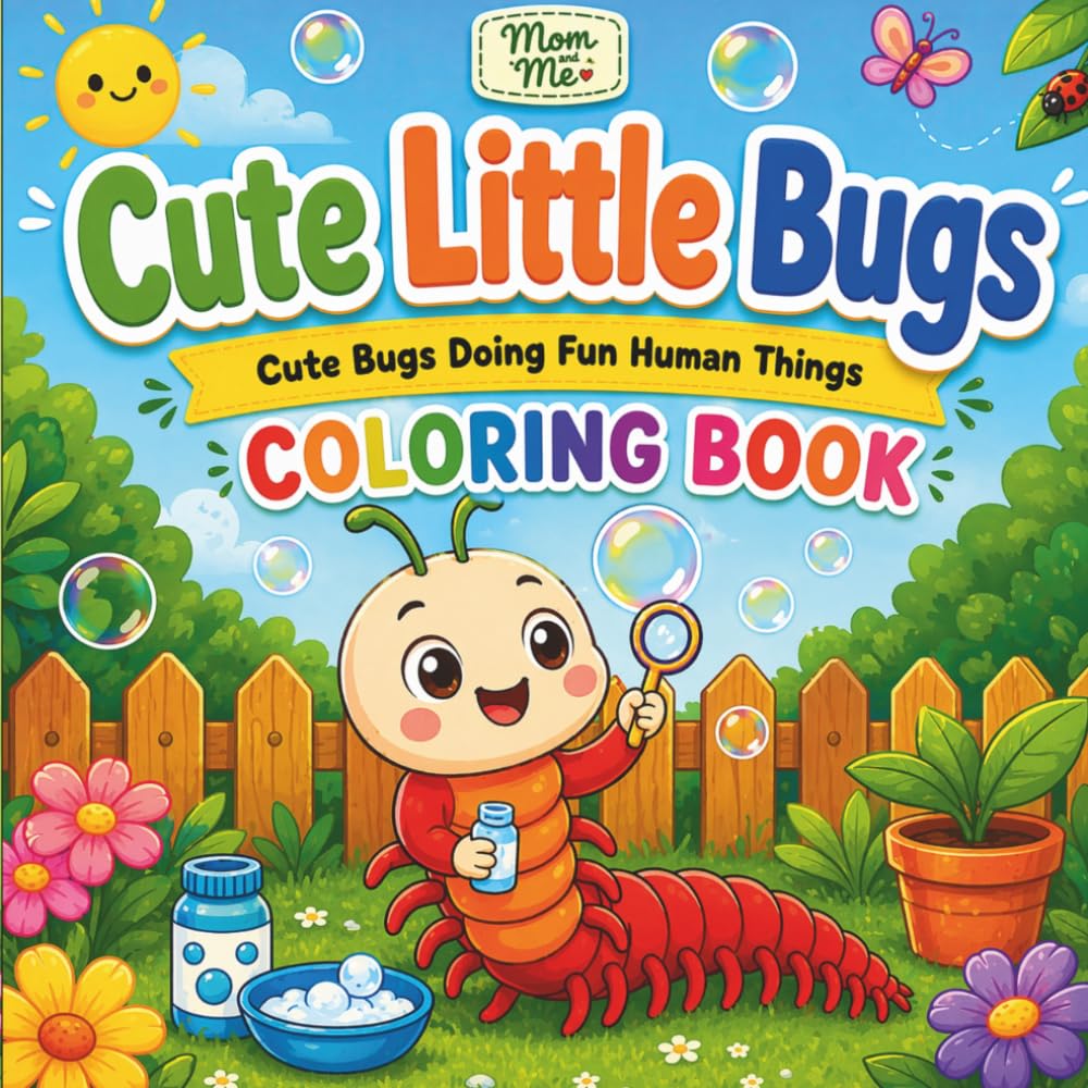 Cute Little Bugs Coloring Book: Little Bugs Doing Fun Human Things