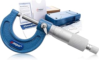 Dasqua® Outside Micrometer | DIN863-0-1 Inch Micrometer Screw | High Precision 0.0001“ Accuracy | Stainless Steel Spindle & Carbide Measuring Surfaces