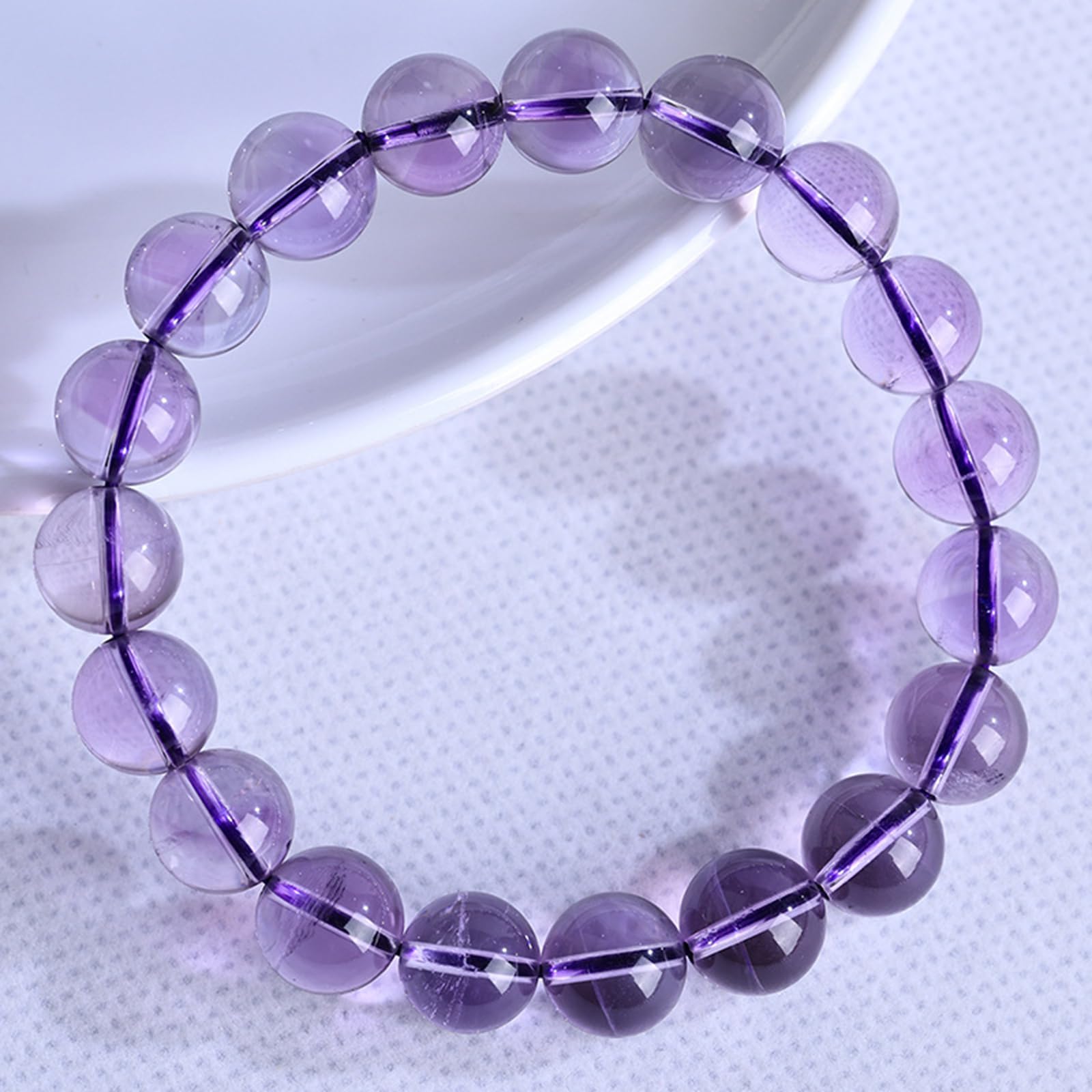 Pulsera de Amatista de Grado 7A | Pulseras de Cristal con Piedras energéticas | Pulsera de Cuentas de Piedras Preciosas Naturales para Mujeres y niñas | Accesorios de Moda,13~14mm