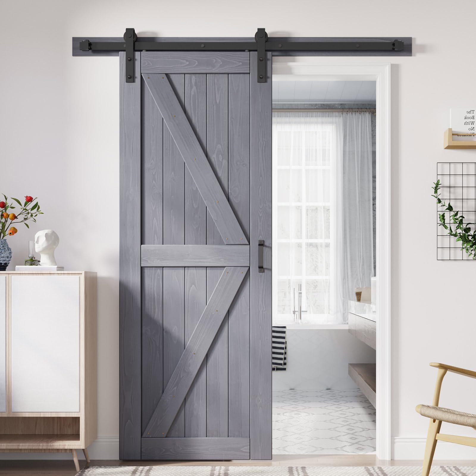 FREDBECK Gray Barn Door