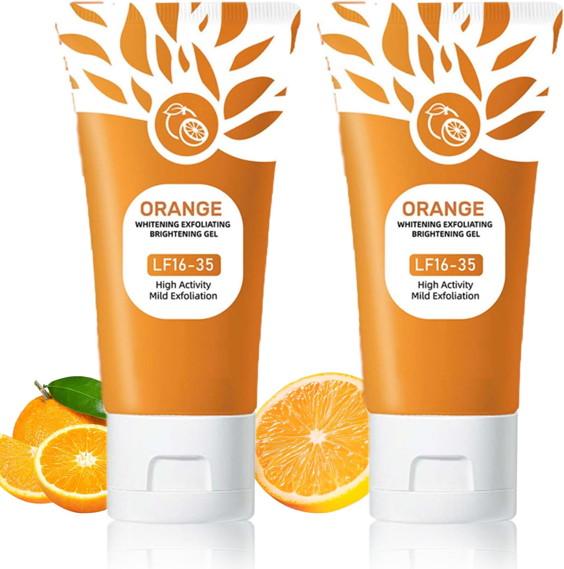 2PC Sheghy Orange Exfoliante Gel Scrub,Skin Care Scrub Peeling Gel for Face and Body,Deep Cleansing Moisturizing Facial Exfoliator gel,Orange Gentle Exfoliating for Pore Cleansing and Tightening