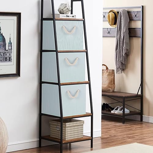 Miniatura 6 de Juego de cajas de almacenamiento de tela de 13 x 13 x 13 pulgadas con asa para organización del hogar y la oficina