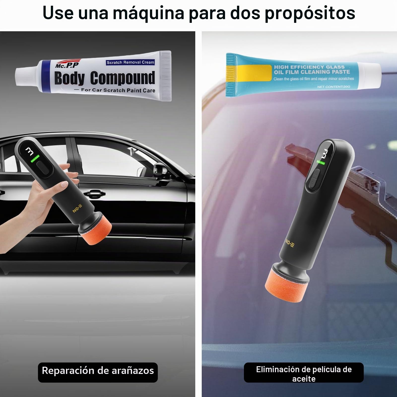 Pulidora, kit de pulidora de coche inalámbrica, juego de pulidoras de coche, reparación de arañazos, máquina de limpieza de película de aceite de ventana, pulidora, pulidoras inalámbricas para el