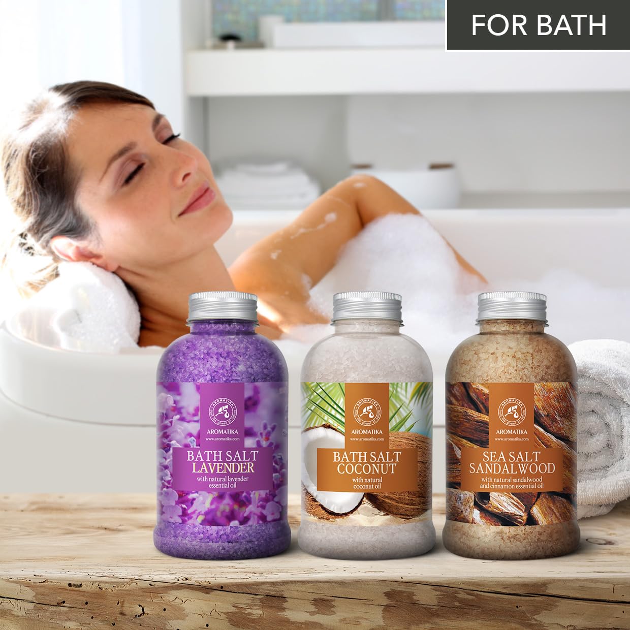 Amazon.com : Bath Sea Salt Set 3х21.16Oz - Lavander & Coconut