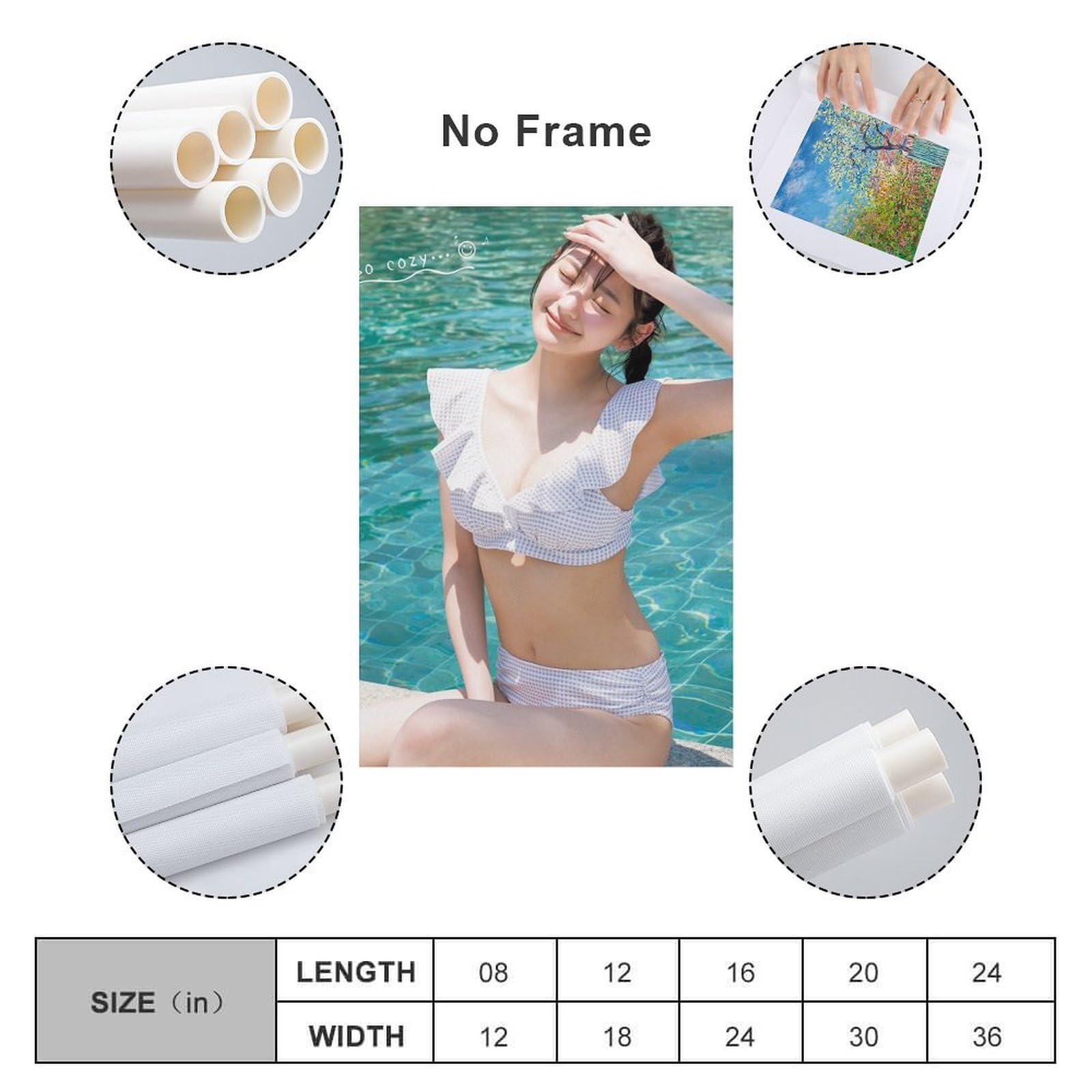 Amazon.co.jp: 加藤栞 美少女水着 ポスター (7) プリント キャンバス