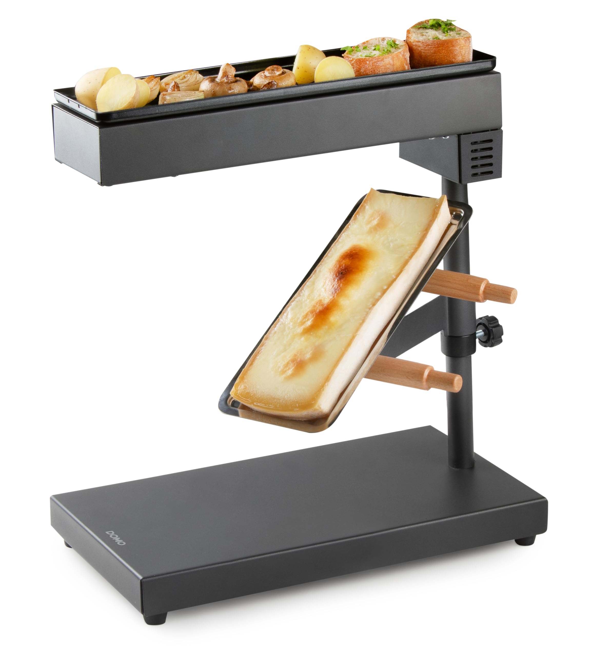DOMO DO1145RC Appareil à Raclette 1000 W - Raclette à Fromage avec Plaque Grill - Porte-Fromage Rotatif et Réglable - Revêtement Antiadhésif sans PFAS - Thermostat Réglable