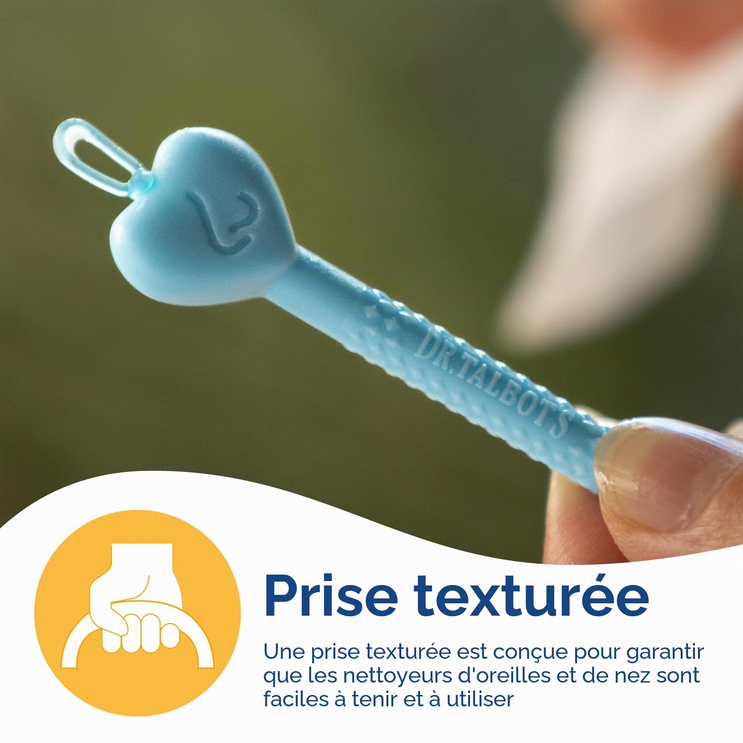 Nuby Dr. Talbot Outils Nettoyeur de Nez et d'Oreilles Bébé | Boîte de Voyage Hygiénique | Doux à Double Embout pour Retirer Facilement le Mucus et la Cire | Pack de 2 | Vert et Bleu