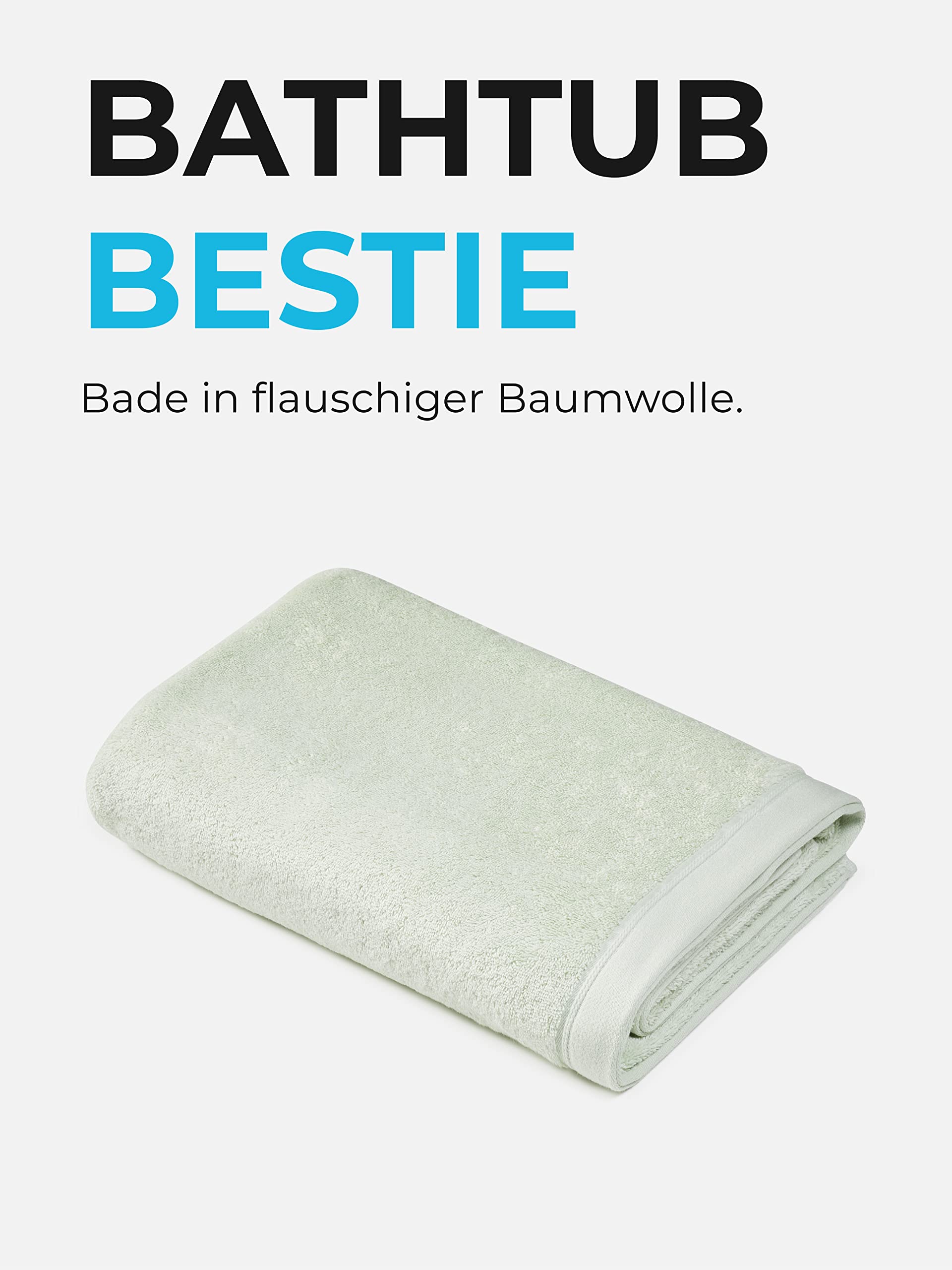 Sowel® Toalla de Baño Premium de 100 x 150 cm, Toalla de Mano de 100% Algodón Orgánico, Fabricada en Portugal, Color Menta