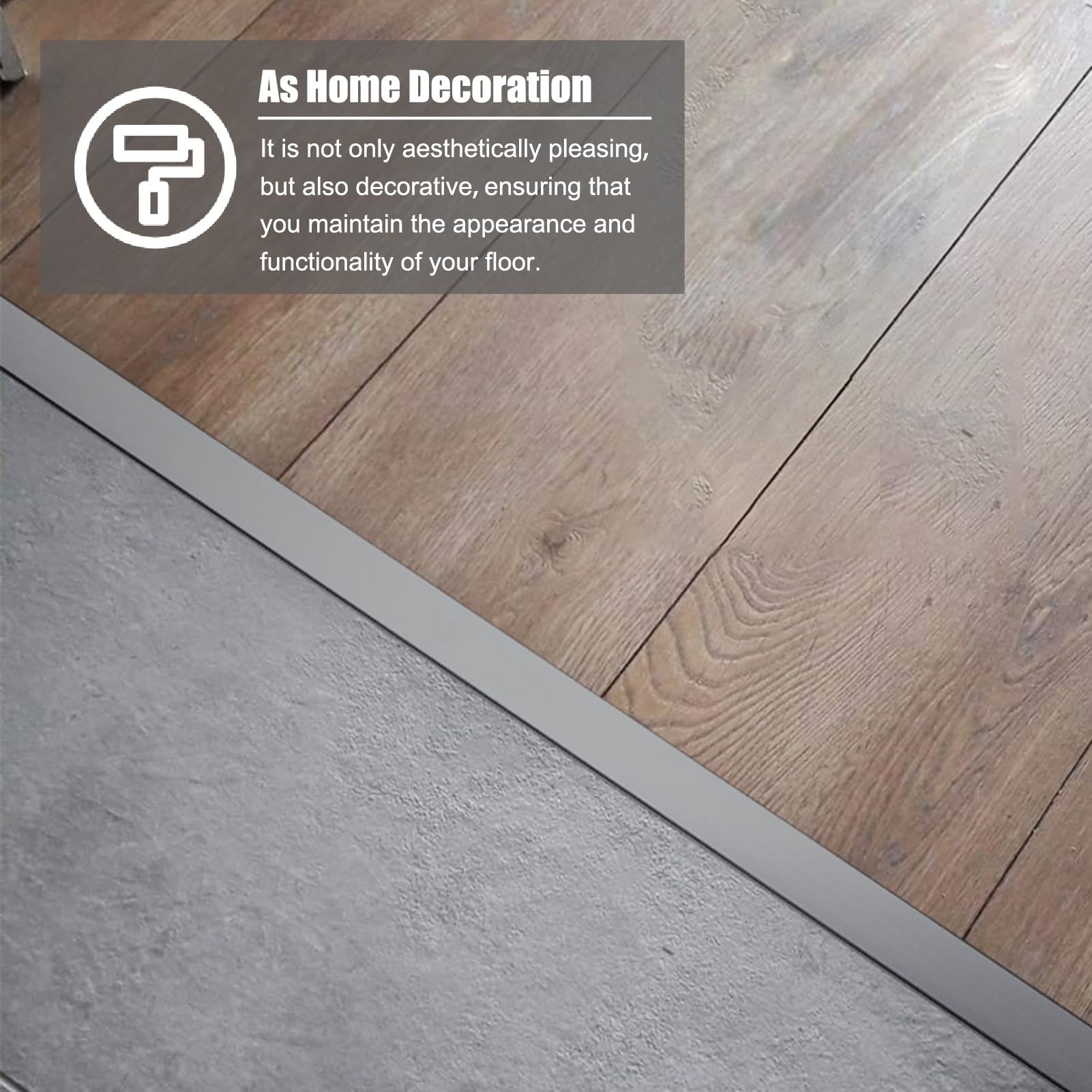 Tira de transición para Pisos, Protector de Borde de aleación de Aluminio para Pisos de Madera, 2026/1/2 Pulgada de Ancho, moldura de Borde para escaleras, Tira de peldaño de Vinilo en Forma