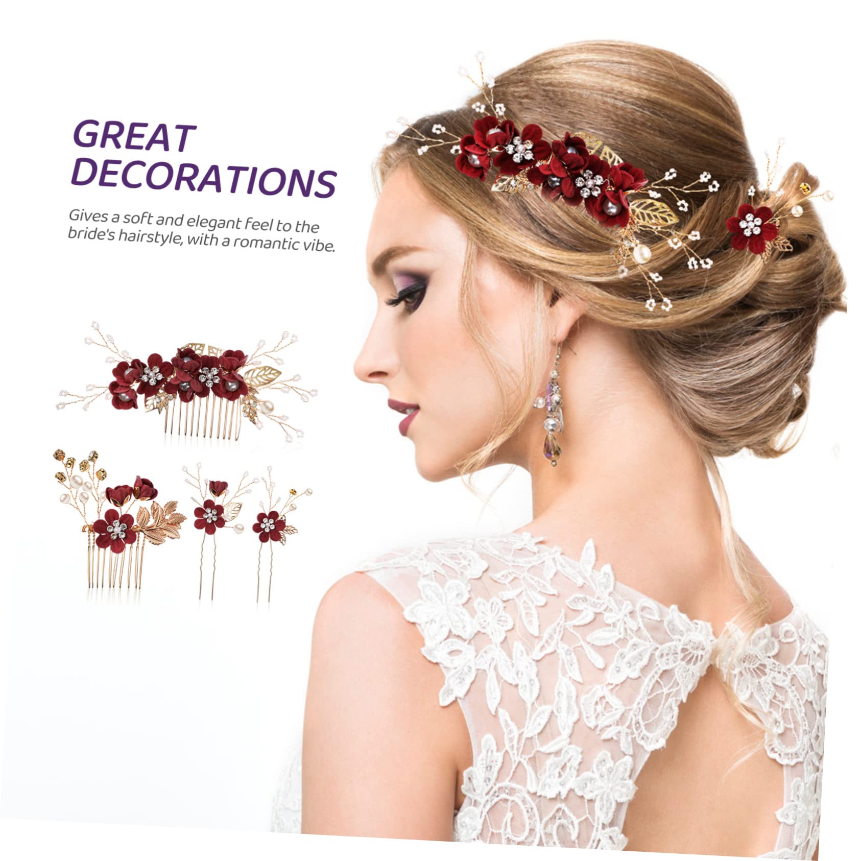 Ipetboom 4juegos Peinetas Nupciales Perlas y Strass Accesorios De Cabello Para Novia y Damas De Honor Para Bodas y Fiestas