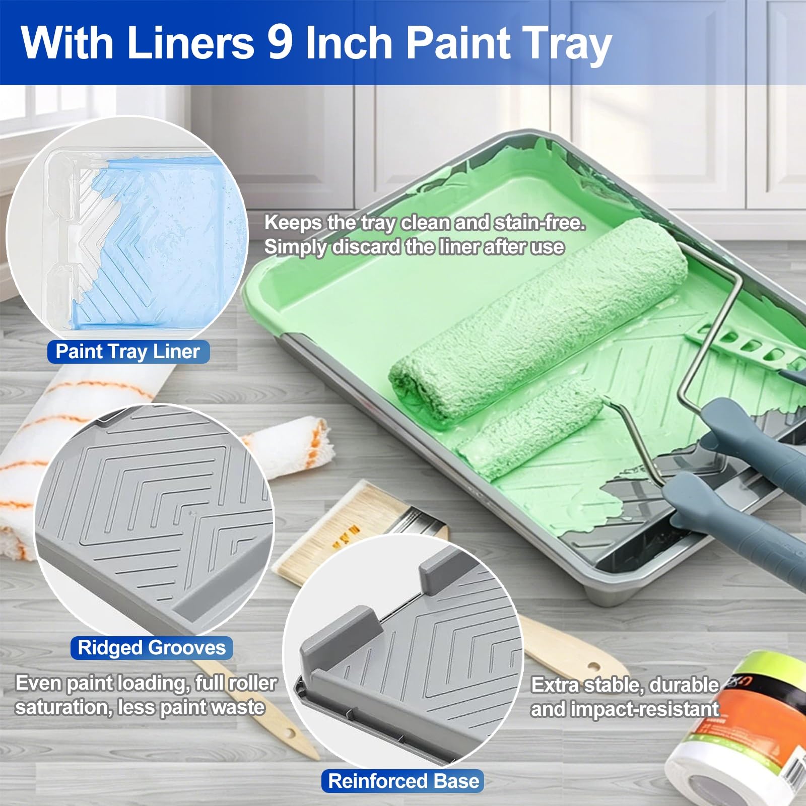 Rodillo para pintar Pinceles y rodillos para pintar, suministros de pintores para mejoras del hogar para gabinetes con pincel, rodillos