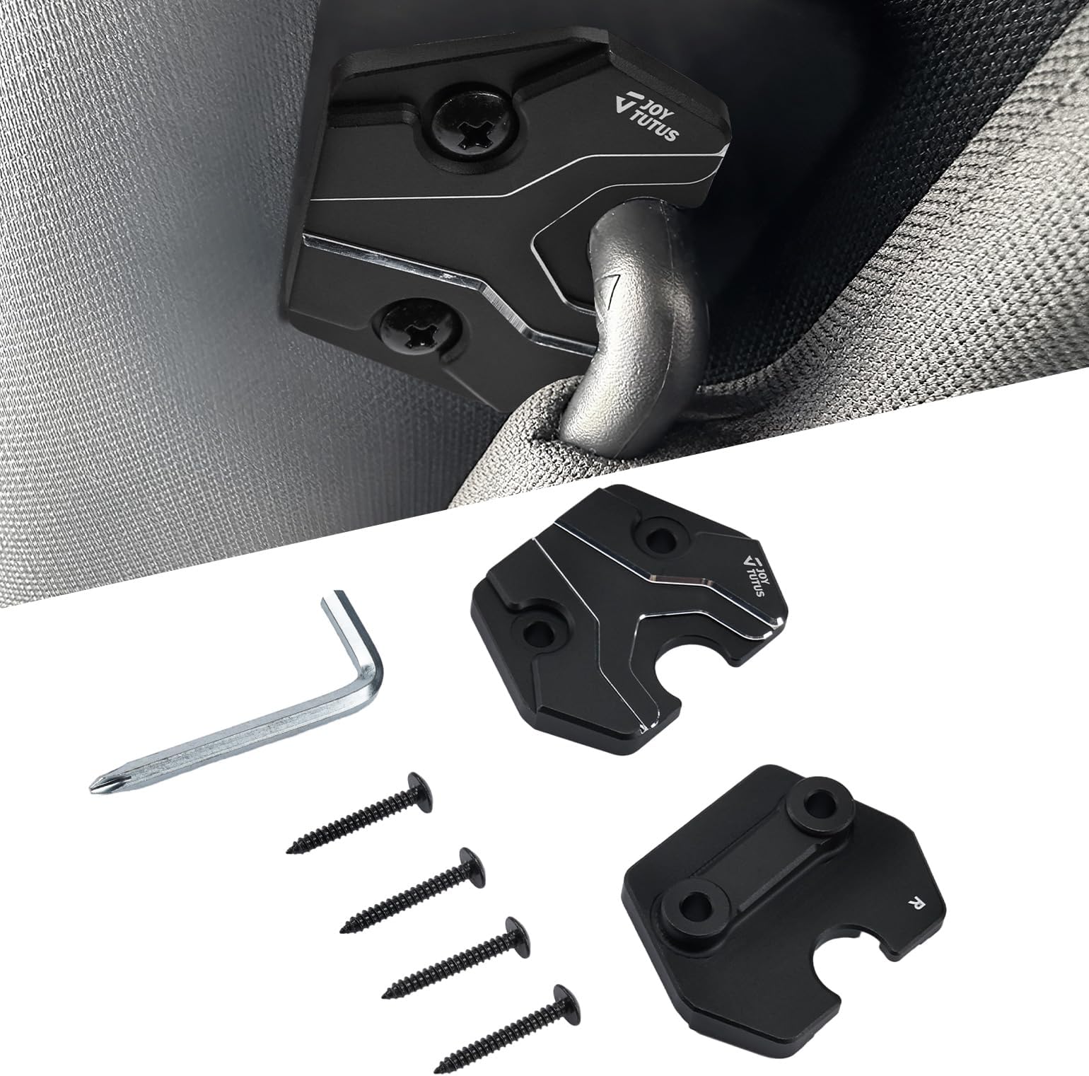 Sun Visor Repair Kit Sun Visor Clips Compatible with Ram 1500 2019-2023 2022 2021 2020 Aluminum Visor Mounting Clips Black