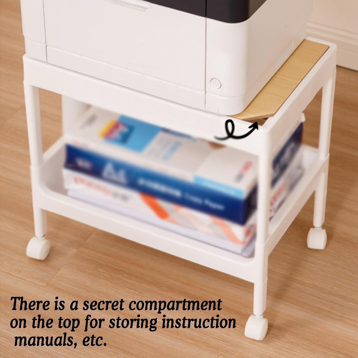 AV Media Stand,Metal Media Cart with Wheels, 2/3 Tier CD Player Stand,Open Storage Audio Rack for Living Room, Conference Rooms, Recording Studio(2tier)