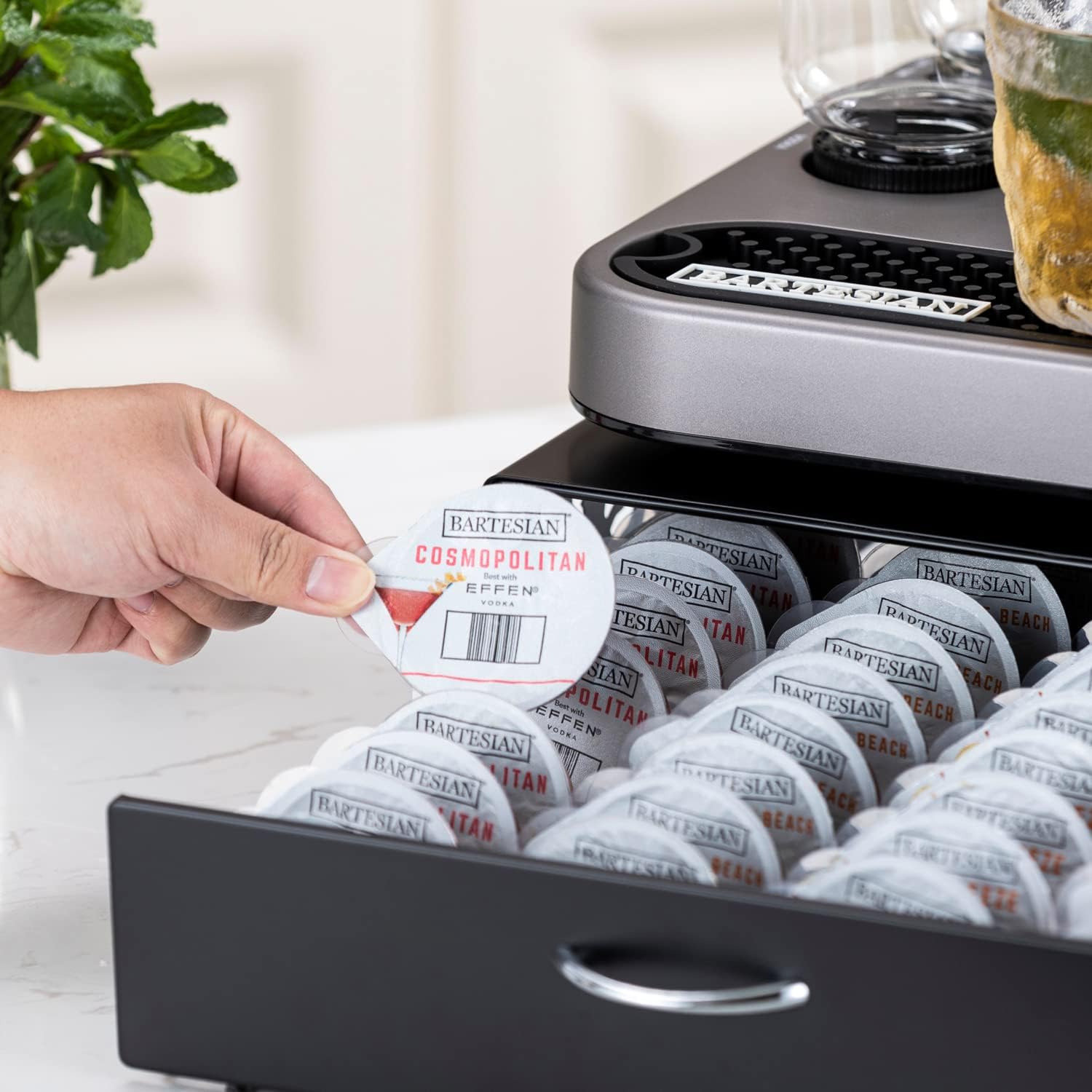 FlagShip for Bartesian Pod Holder Cocktail Pod Storage bartesian Capsule Organizer Bar Design And Cocktail Machine Stand Black Metal(40 Pods Capacity)