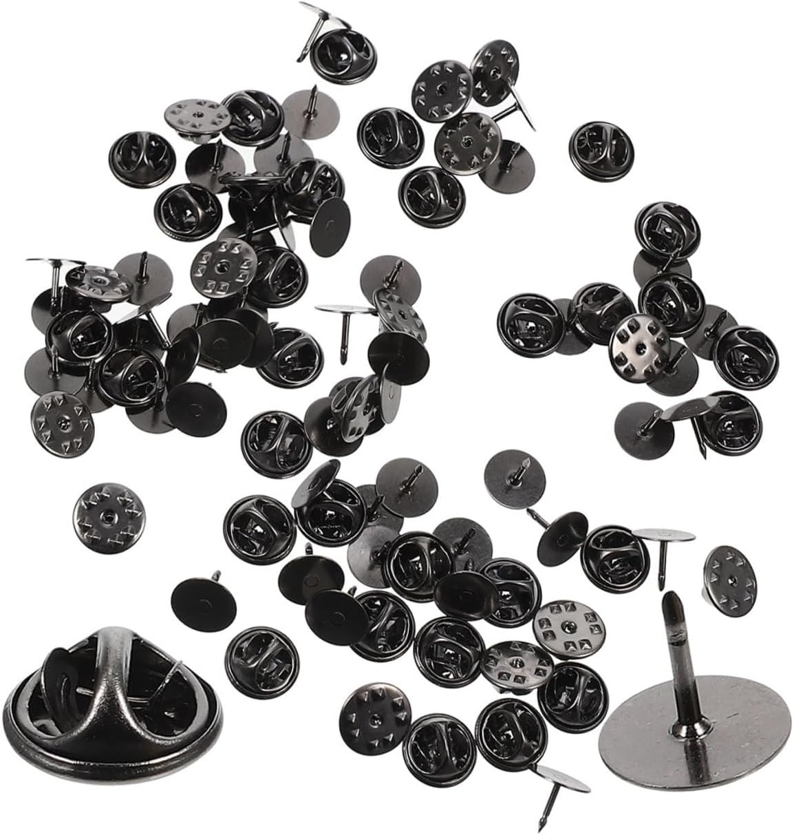 120 Sets Locking Pin Backs for Brooches Ties Hats and Badges Secure Butterfly Clutch Replacement Pins Copper Flat Head Craft Making Accessories