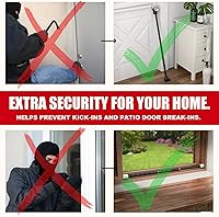 Vista 8 de SECURITYMAN Barra de Seguridad 2 en 1 para Puerta y Barra de Seguridad para Puerta Corrediza de Patio (Paquete de 2) con Tapas Intercambiables