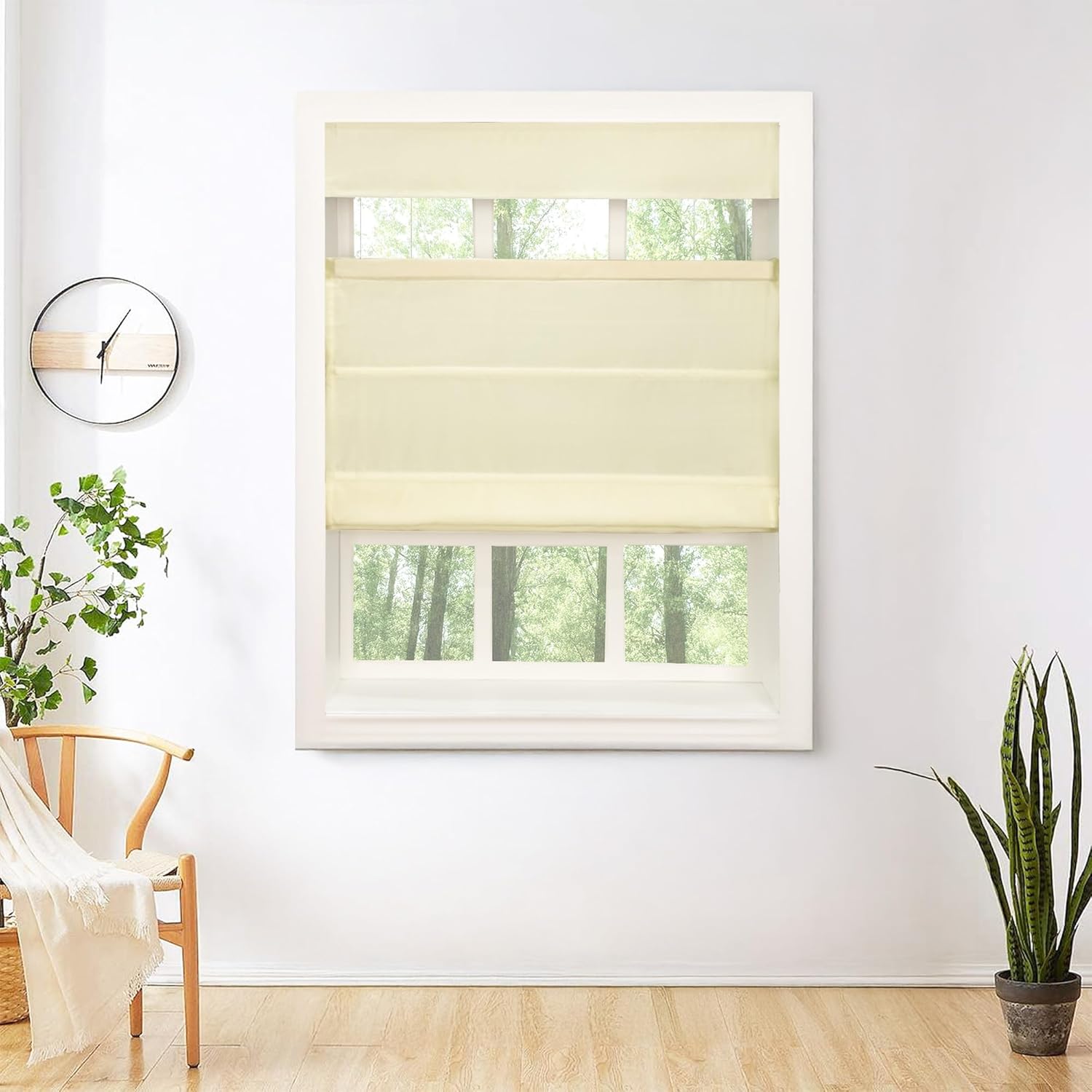 Lora Top Down Bottom Up Roman Shades Cordless Silk Blend Light Filtering Roman Window Shades, Custom Blinds Window Treatment for Living Room, Bedroom, Kitchen, Office