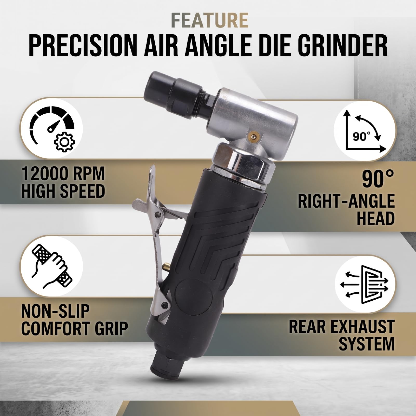 Smerigliatrice Angolare Pneumatica a 90° 12000 Giri/min
