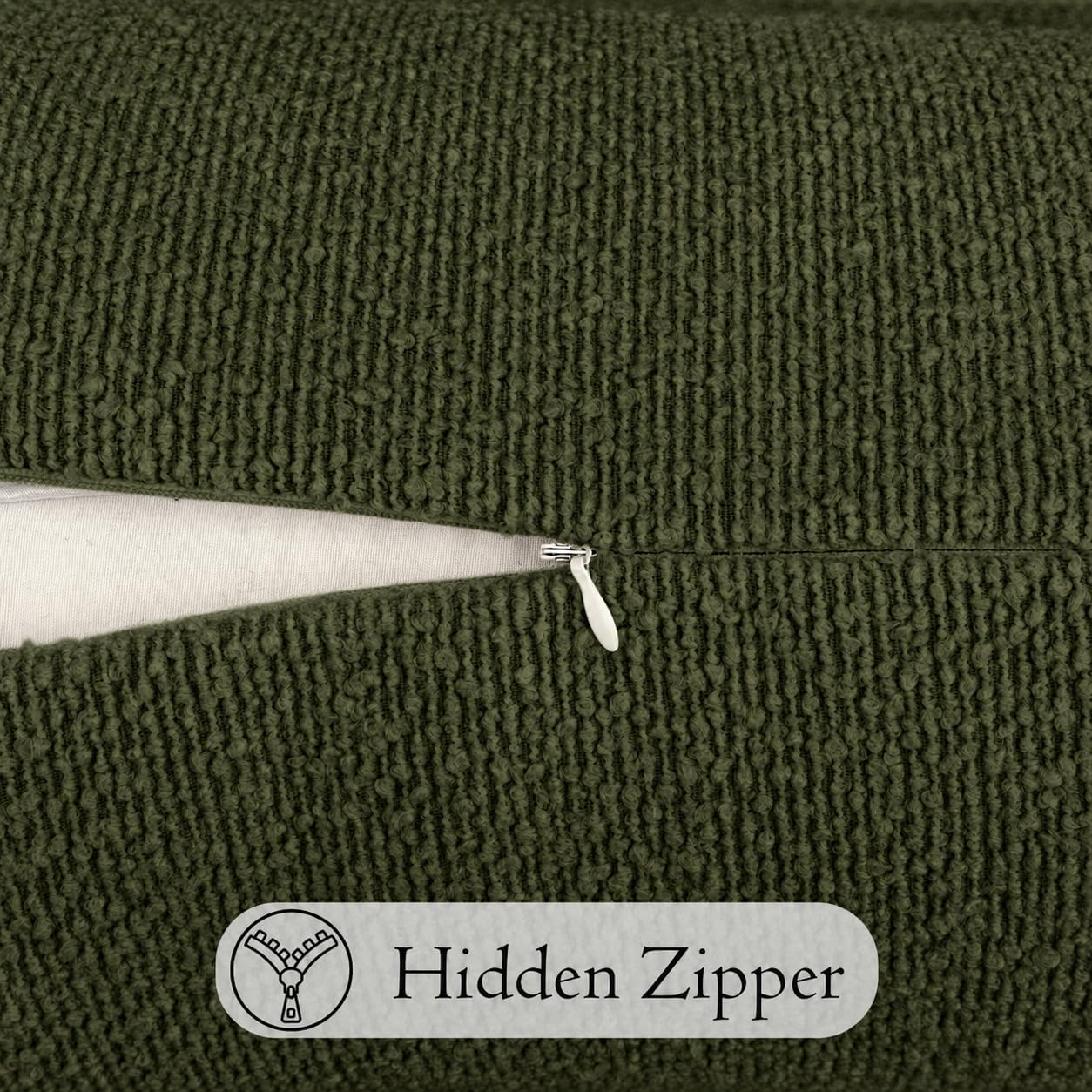 JoraLion Boucle Body Pillow Cover 20x54 inch Army Green