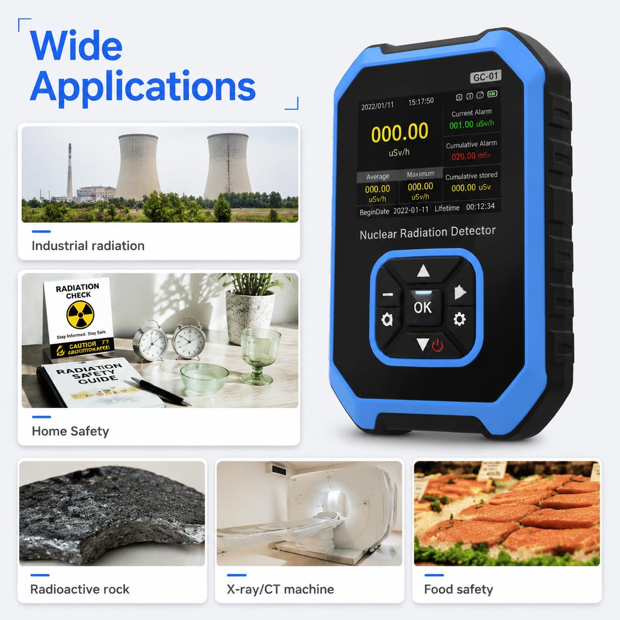 FNIRSI GC-01 Geiger Counter Nuclear Radiation Detector,Curve Display — Amazon image 3