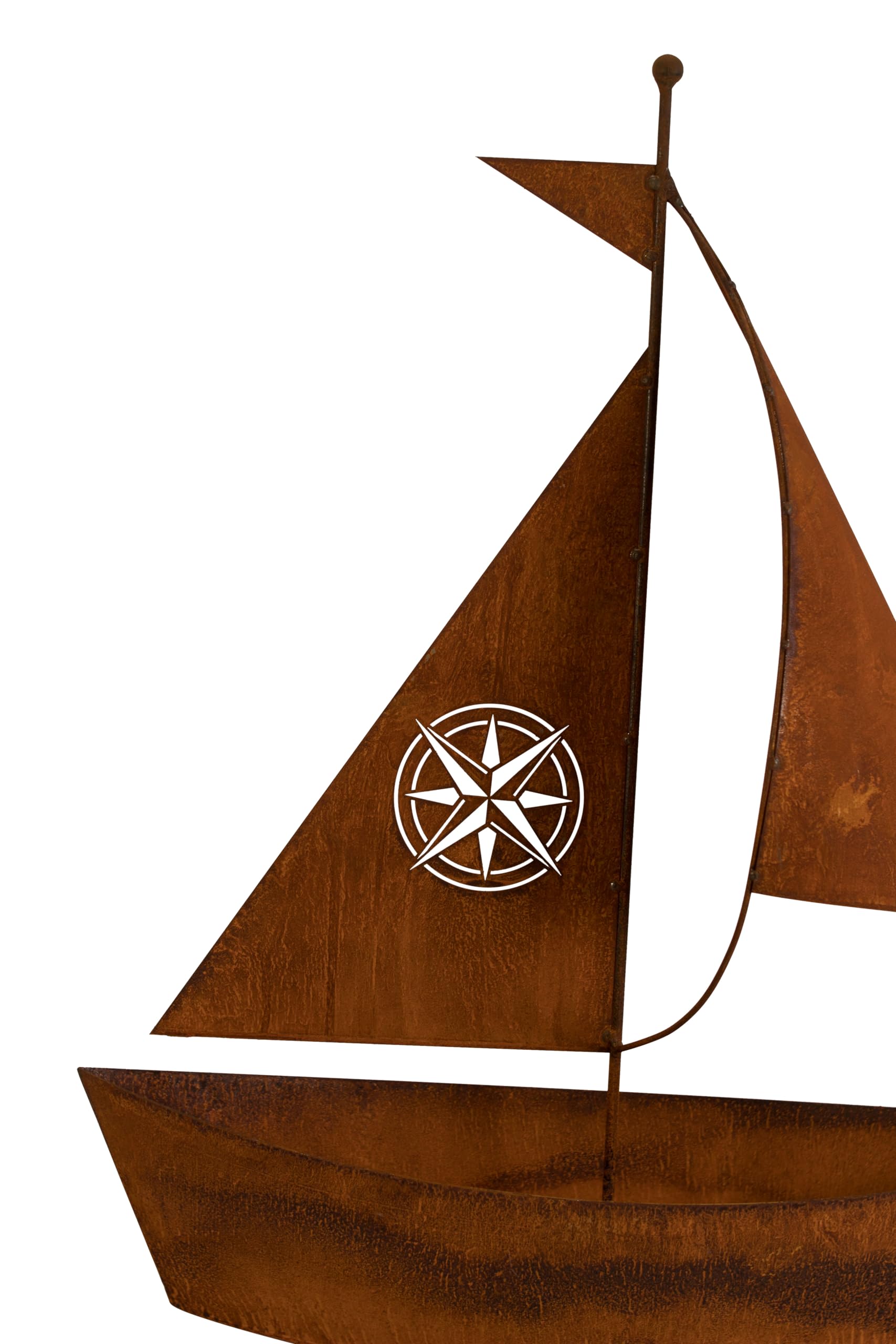 Bornhöft Edelrost Schiff zum bepflanzen Gartendeko 46cm x 40cm rostige Garten Deko Teich Angler Maritime Dekoration (65cm)