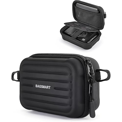 BAGSMART Digital Camera Case, Waterproof & Protective Small Camera Bag with 2 Carrying Ways, Lightweight camera sling bag for Canon PowerShot/GoPro/Kodak Pixpro - Black