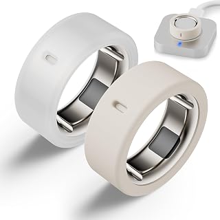 Protector Compatible for Oura Ring 4/Gen 4 Ceramic/Gen 3 Cover,Silicone Anti-Scratch Elastic Ring Finger Case Woking Out Gym for Women Men- Clear+Stralight-M for 8/9/10/11