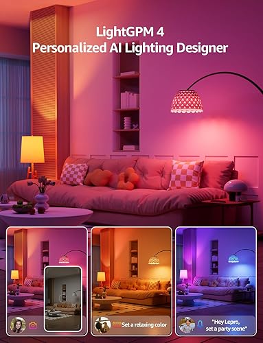 Miniatura 3 de Lepro Bombillas inteligentes B1 AI  RGBWW bombilla LED que cambia de color funciona con Alexa y Google Assistant, control de voz AI, sincronización