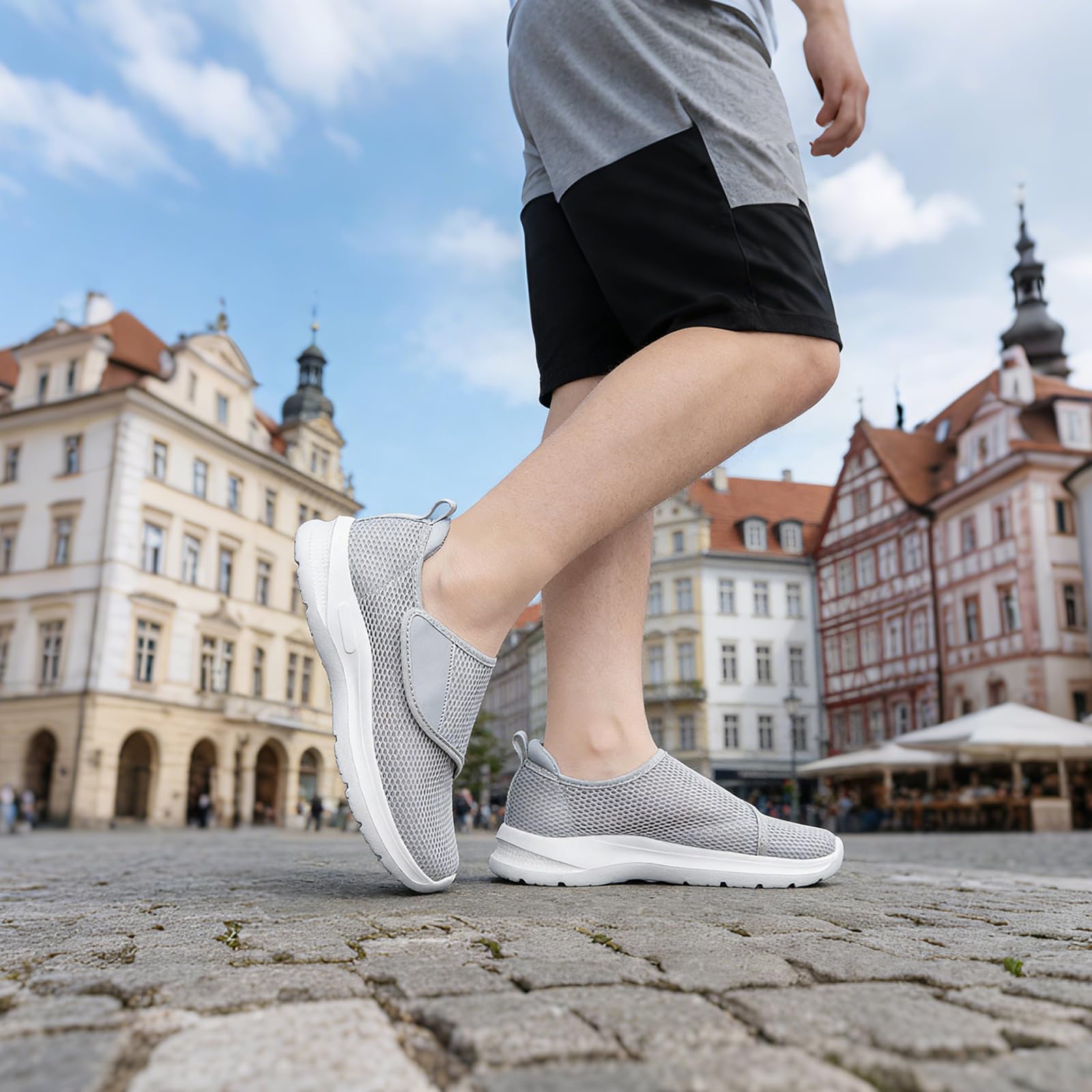 Ciabatte Diabetiche Donna Uomo Regolabile Larghe | Morbido Pantofole da Casa Slip On Pantofole Pantofole Leggero Traspirante Passeggio Scarpe Antiscivolo Ortopediche Sandali