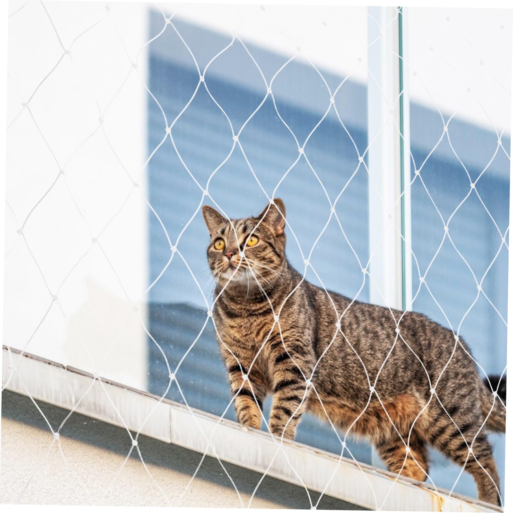 Schutznetz Katze für Balkon und Fenster Katzen Sicherheitsnetz aus Nylon Zuschneidbar Verschleißfest Weiß