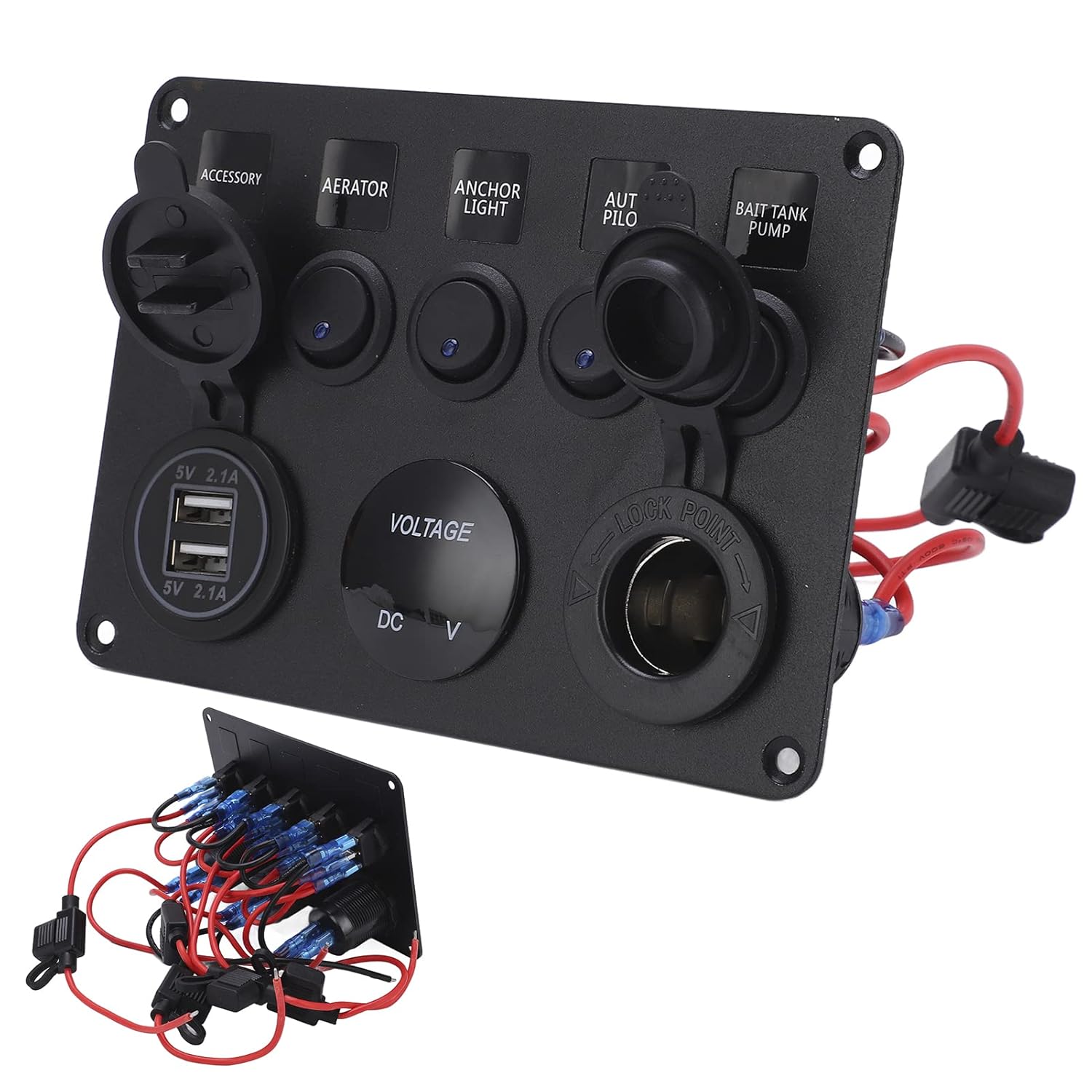 Marine Switch Panel Efficient 5 Digit Voltmeter for RV Car Boat Truck
