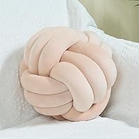 Vista 7 de Bola de almohada de nudo, cojín redondo suave para decoración del hogar, almohada decorativa para el hogar, almohada de felpa anudada hecha a mano