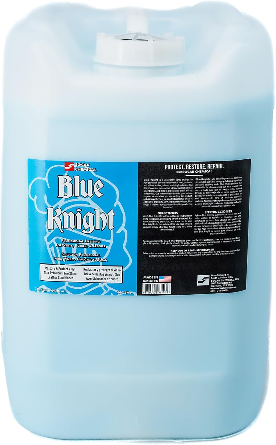 SOCAR Blue Knight Vinyl, Leather, and Rubber Dressing - 5 Gallons, Silicone Emulsion, Model# SCO-BK-5