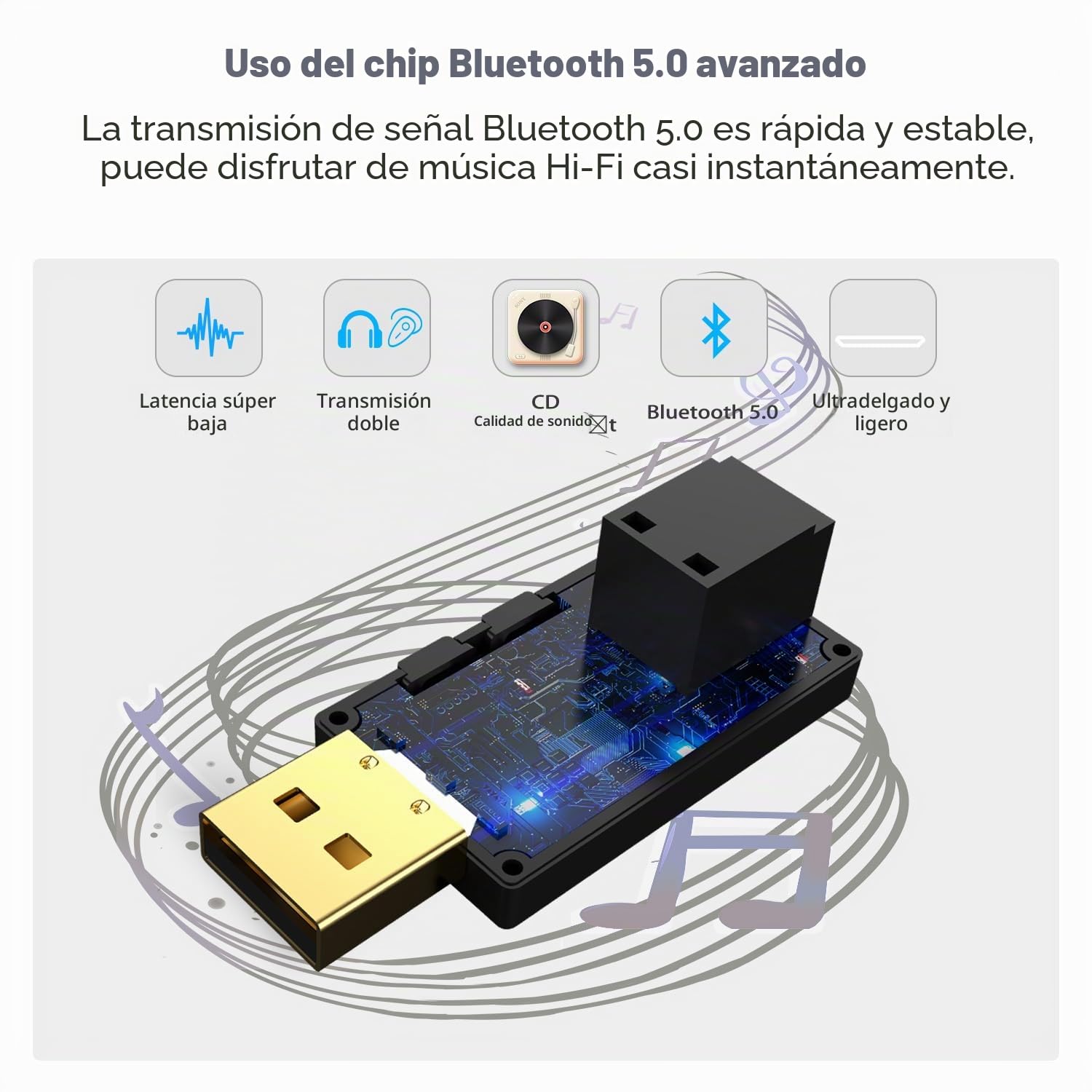 Isobel Transmisor USB Bluetooth 5.0 con entrada óptica digital, adaptador de audio inalámbrico baja latencia Aux para TV, PC Switch/PS/Xbox Consola, 2 dispositivos al mismo tiempo