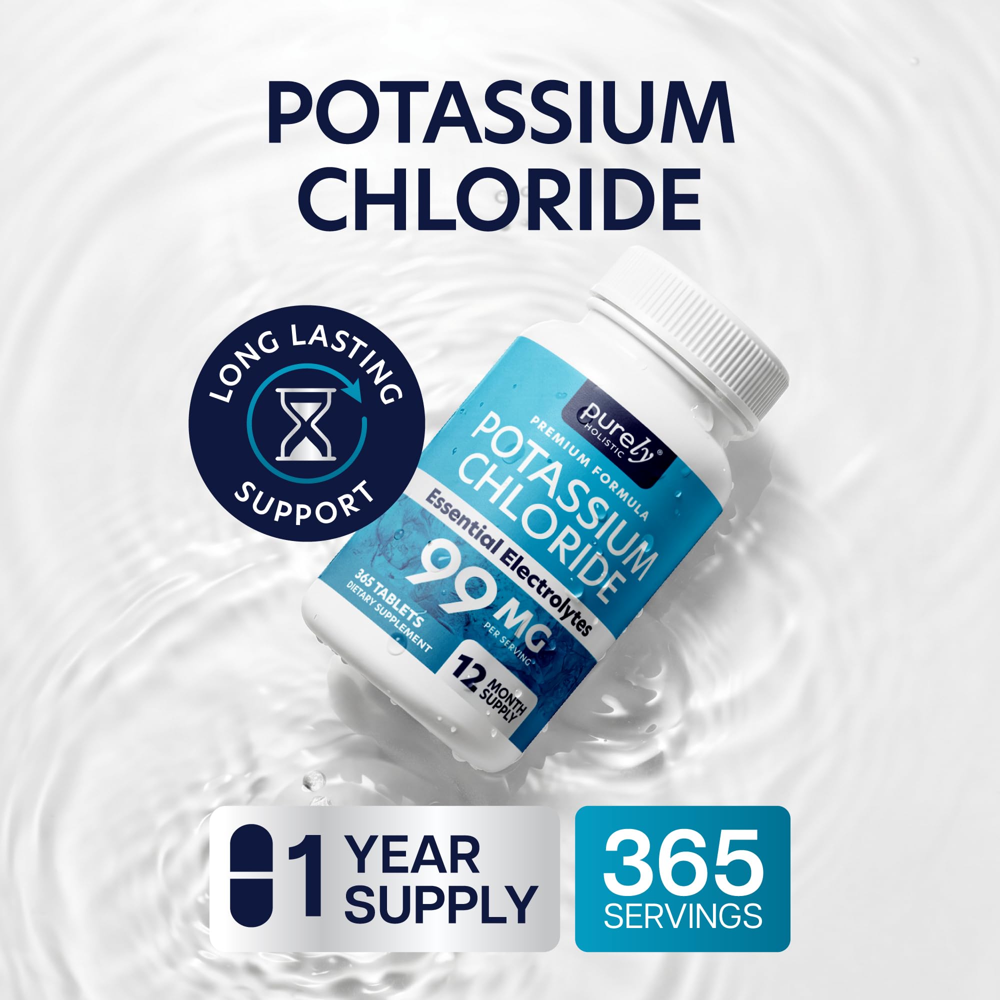 Potassium Chloride Supplement, 1 Year Supply, Heart Health & Fluid Support — Amazon image 3