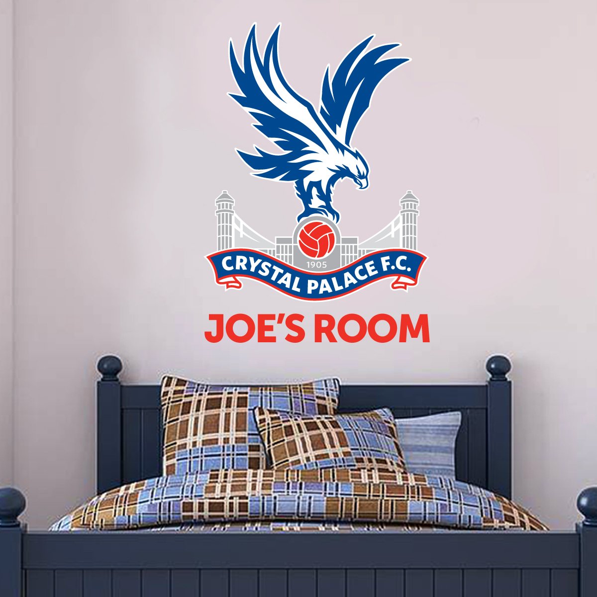 Crystal Palace Football Club Personalised Name & Crest Wall Art Sticker Mural Decals (60cm)