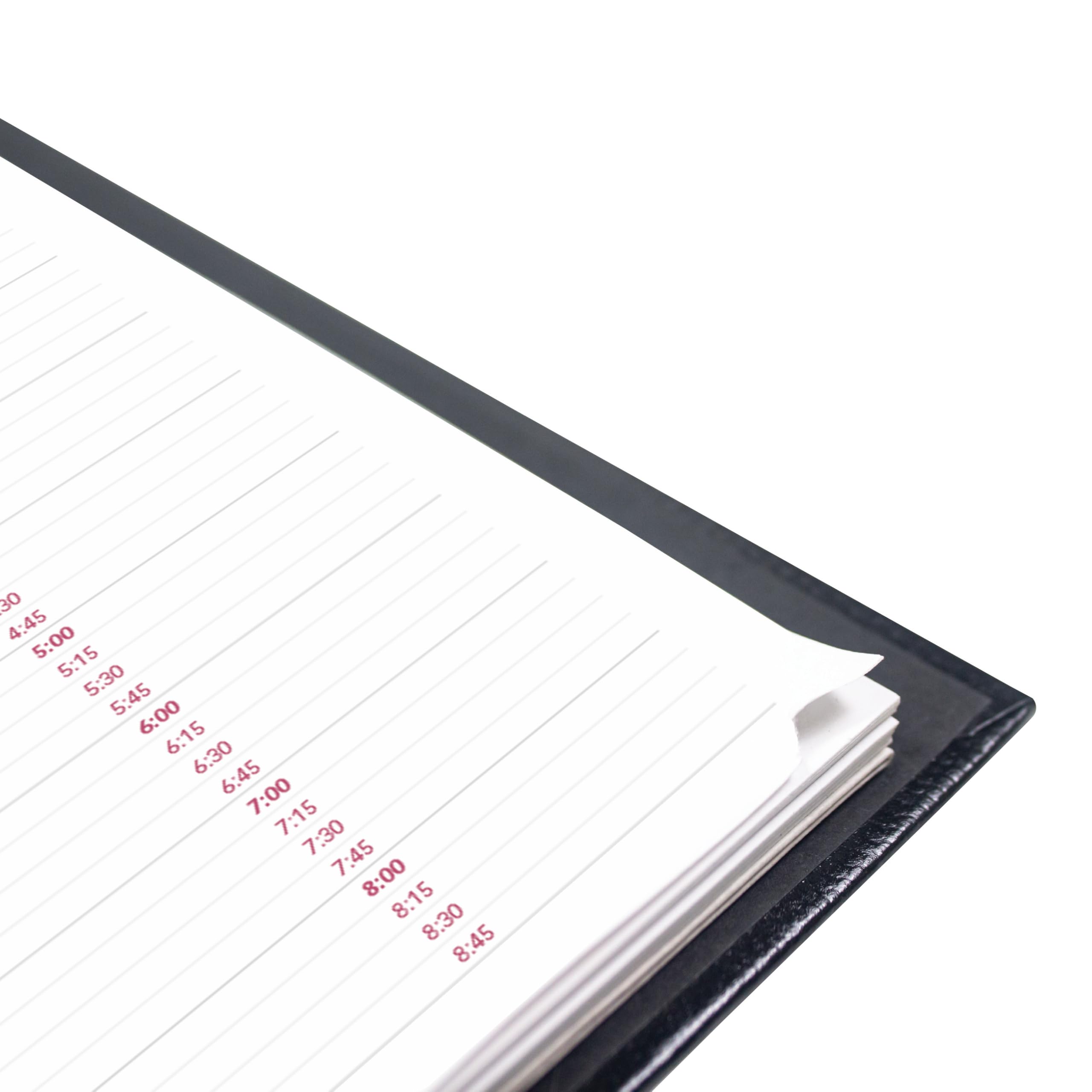 Brownline® CoilPro™ - Agenda diaria profesional 2025, libro de citas para cuatro personas, 12 meses, enero a diciembre, encuadernación de doble alambre, 11 x 8.5 pulgadas, negro (CB960C.BLK-25)