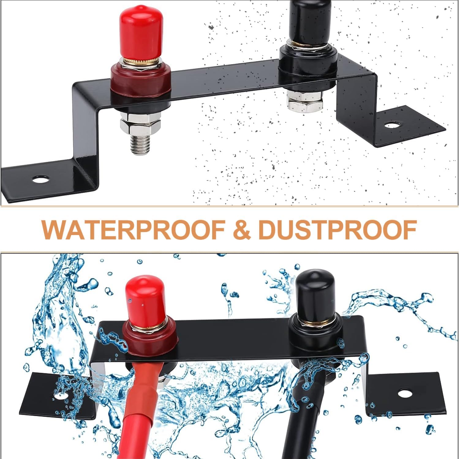 Kit de démarrage de batterie avec câbles de 30 cm 7 AWG, kit de relocalisation de bornes de batterie à distance étanches pour VUTT, VTT, voiture, camion, camping-car, bateau