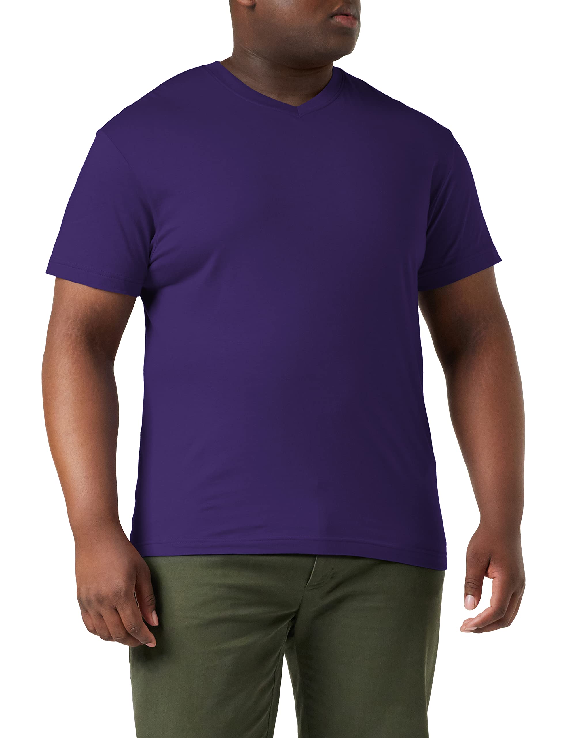 Stedman Apparel Men's Classic-T V-Neck/ST2300 Regular Fit Short Sleeve T-Shirt, Purple (Deep Berry), XX-Large