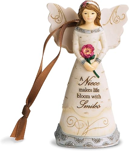 Pavilion Gift Company 82350 - Adorno de sobrinafigura de ángel, 4 12 pulgadas, plateado