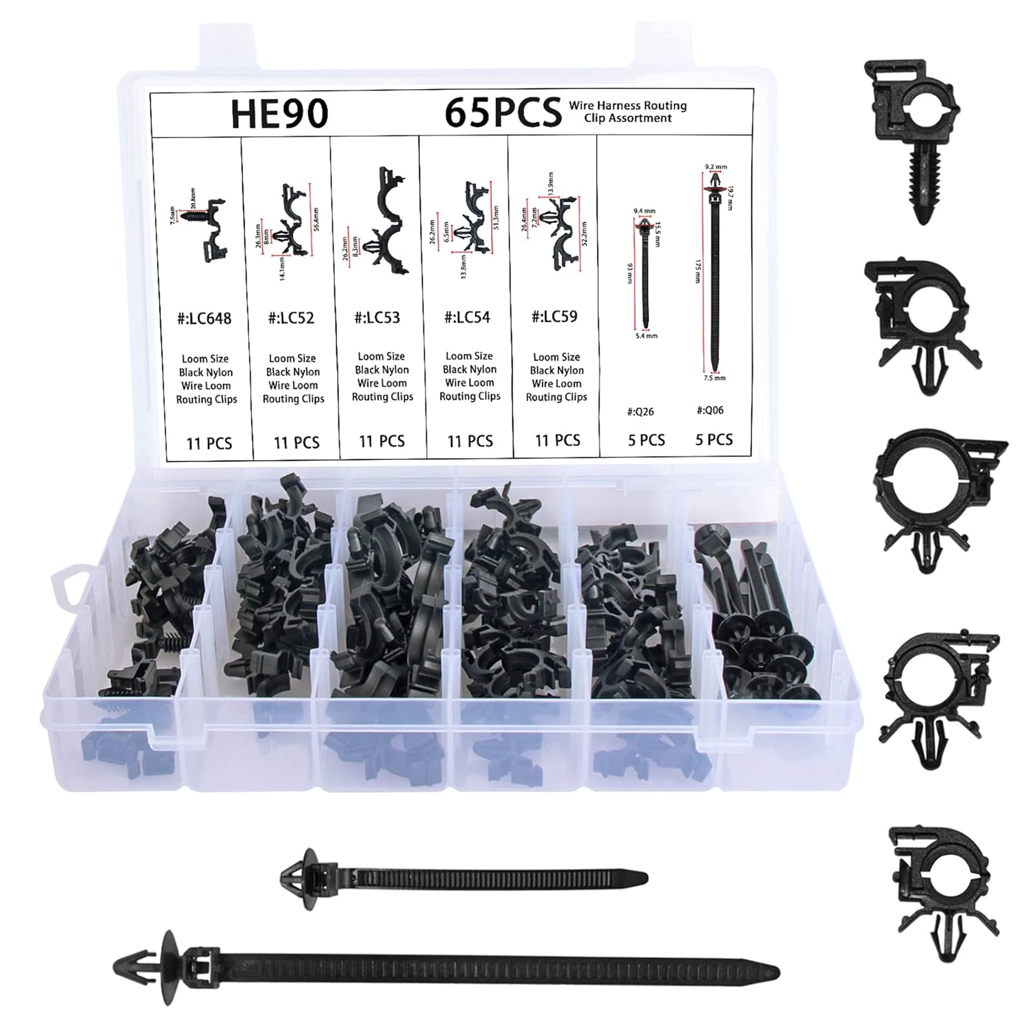 ZHUBANG Car Wire Harness Routing Clip Wiring Harness Wire Loom Routing