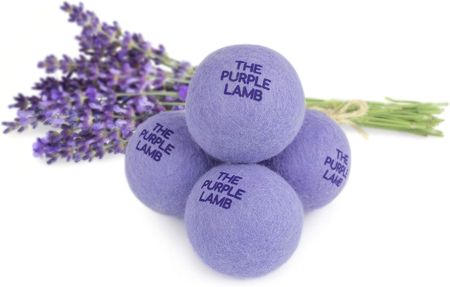Lavender Infused Scented Wool Dryer Balls, Antistatic Low Tox