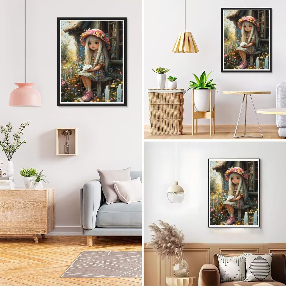 Diamond Painting XXL Mädchen für Bastelset Kinder ab 6 Jahre, Diamond Painting Blume, 5D DIY Diamant Malerei Bilder Stickerei Set, Dimond Kristall Handwerk Geschenke für Zuhause Deko 70x90cm S-266