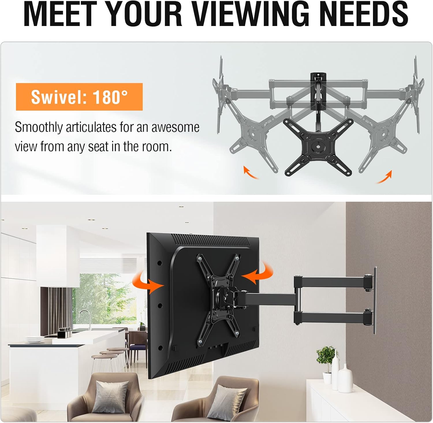 YD1008 TV Wall Mount for 14-42 Inch Curved/Flat TVs, Max VESA 200x200mm and 33 lbs. YD3008 TV Wall Mount Fits Most 13-30 Inch TVs, Max VESA 100x100, 33LBS