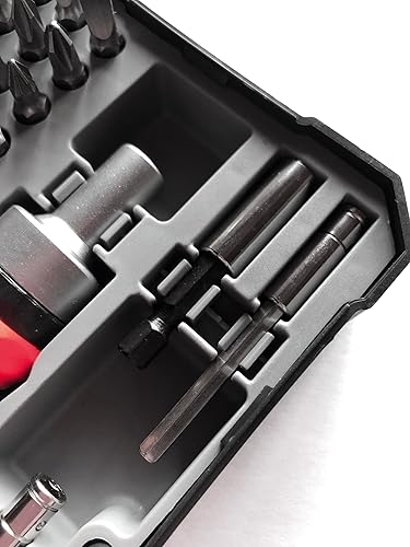 Miniatura 7 de Apollo Tools Versátil juego de herramientas métricas de 55 piezas con destornillador de trinquete, destornillador de puntas de precisión, broca de
